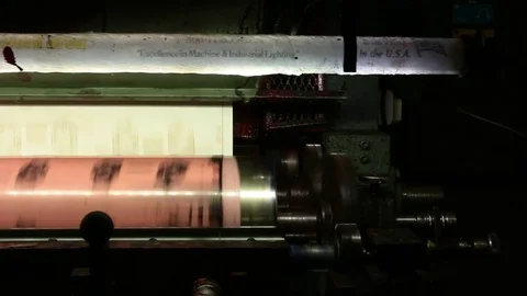 Paper printing in factory Stock Footage 77048518