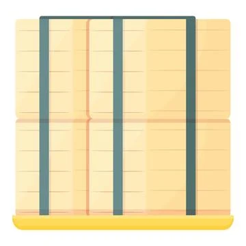 Paper production container stack icon, cartoon style Stock Illustration
