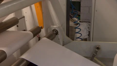 Paper production machine. Conveyor line Stock Footage 264175887