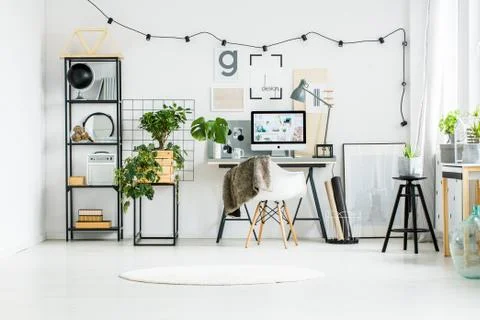 Paper project on white wall Stock-Fotos