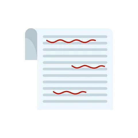 Paper proofread icon flat isolated vector 스톡 일러스트