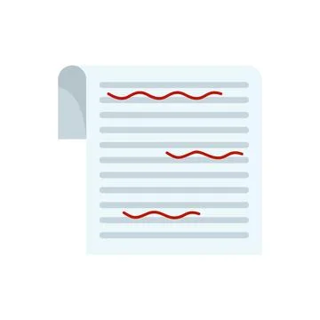 Paper proofread icon flat isolated 스톡 일러스트