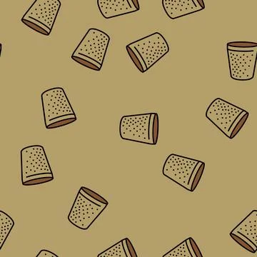 Paper pulp pot garden tool vector seamless pattern Stock Illustration