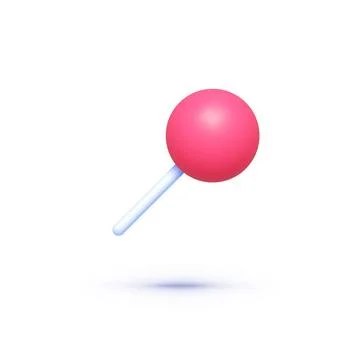 Paper pushpins 3d on white background. Vector 3d illustration Illustrazione stock