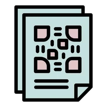 Paper qr code icon outline vector. Scanner digital Stock Illustration