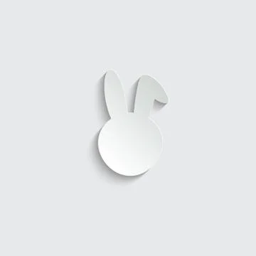 Paper rabit icon vector easter symbol イラスト素材