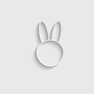 Paper rabit icon vector easter symbol Stock Illustration