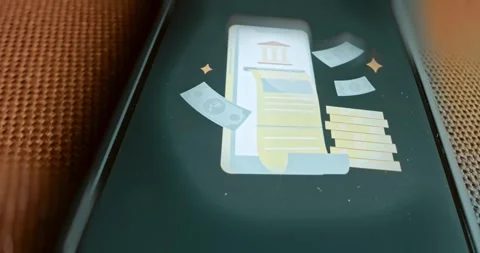 Paper Receipt coming out of smartphone, presentation Stock Footage 313496560