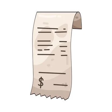 Paper receipt illustration Stock Illustration