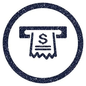 Paper Receipt Machine Rounded Grainy Icon Stock Illustration