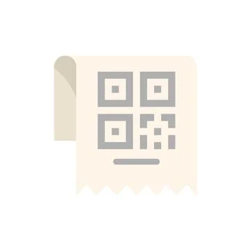 Paper receipt showing qr code for cashless payment Illustrazione stock