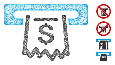 Paper Receipt Terminal Web Vector Mesh Illustration 库存插图