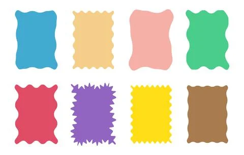 Paper, Rectangle Wave Shape, Paper free form with edge cut, Papercut for po.. Stock Illustration