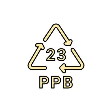 Paper recycling code PPB 23 line icon. Consumption code. Illustrazione stock