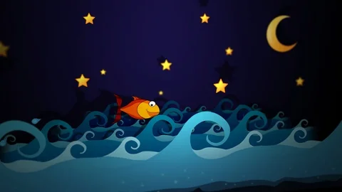 Paper Red Fish 3 scene Stock Footage 114742528