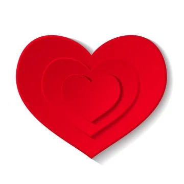 Paper red heart Illustrazione stock