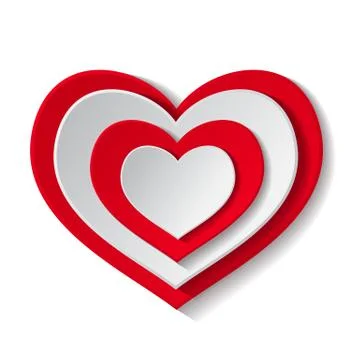 Paper red heart Stock Illustration