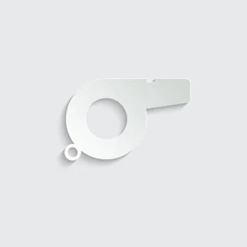 Paper Referee whistle icon vector Stock Illustration