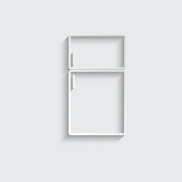 Paper refrigerator line icon vector  black sign Stock Illustration