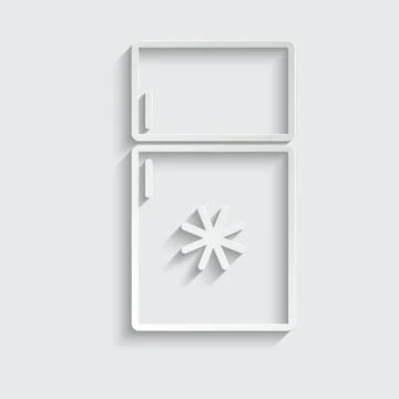 Paper refrigerator line icon vector  black sign Stock Illustration
