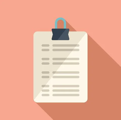 Paper report icon flat vector. Business document Stock Illustration