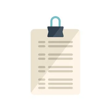 Paper report icon flat vector. Business document イラスト素材