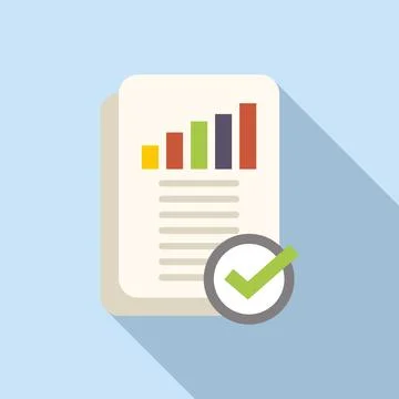 Paper report icon flat vector. Document data Illustrazione stock