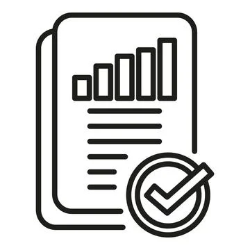 Paper report icon outline vector. Document data Stock Illustration