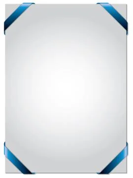 Paper with ribbon in corners Stock Illustration