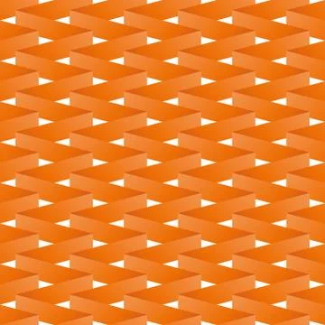 Paper ribbon seamless pattern. Orange vector illustration Stock Illustration