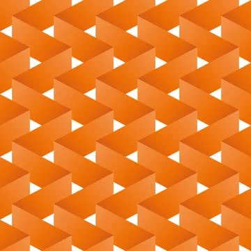 Paper ribbon seamless pattern. Orange vector illustration Stock Illustration