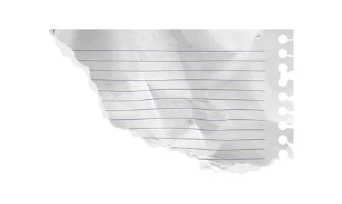 Paper rip torn corner piece isolated scrapbook lined grid. Old angle letter Stock Illustration