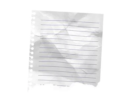 Paper rip torn corner piece with isolated lined grid scrapbook. Old angle letter Stock Illustration