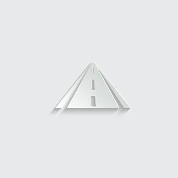 Paper Road icon. black vector Road  sign Stock Illustration