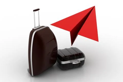 Paper rocket with baggage Free Stock Illustration