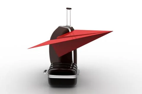 Paper rocket with baggage Free Stock Illustration