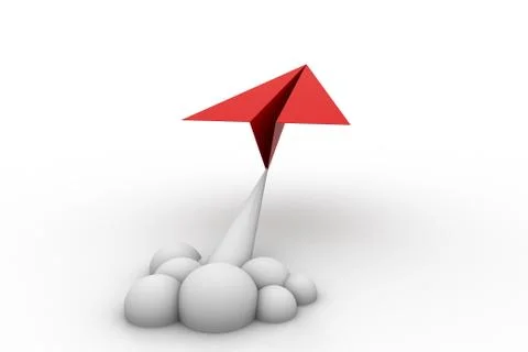 Paper rocket with fume Free Stock Illustration