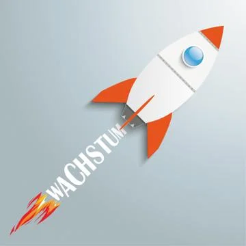 Paper rocket growth Stock Illustration