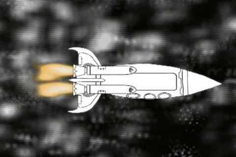 Paper Rocket in Space Stock Footage 100605