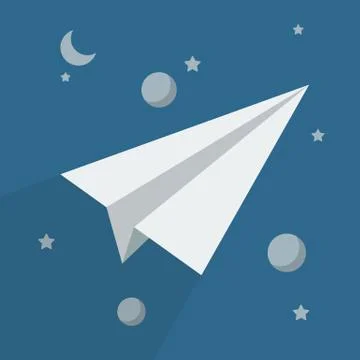 Paper rocket in space Stock Illustration