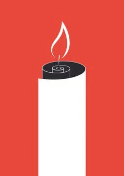 Paper roll candle Stock Illustration
