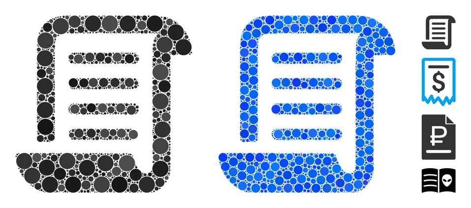 Paper Roll Composition Icon of Circle Dots Illustrazione stock