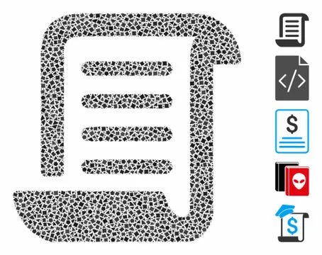 Paper roll Composition Icon of Inequal Parts Stock Illustration