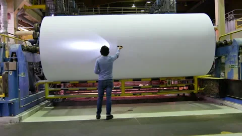 Paper roll final quality check Stock Footage 293795189