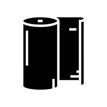 Paper roll glyph icon vector illustration Stock Illustration