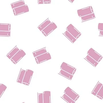 Paper roll glyph seamless pattern Stock Illustration