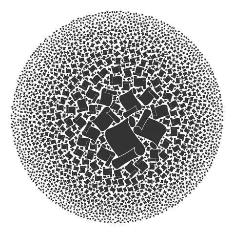 Paper Roll Icon Spheric Cluster Mosaic イラスト素材