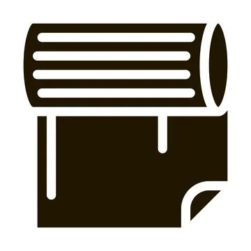Paper Roll Icon Vector Glyph Illustration Stock Illustration