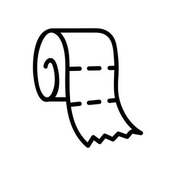 Paper roll icon vector outline illustration Stock Illustration