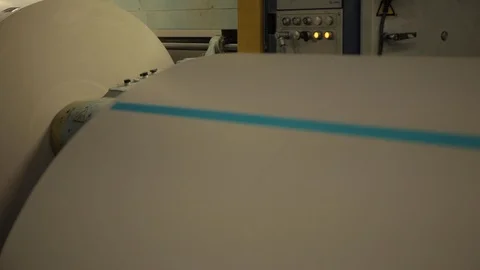 Paper Roll on Machine in Factory Stock Footage 113016203